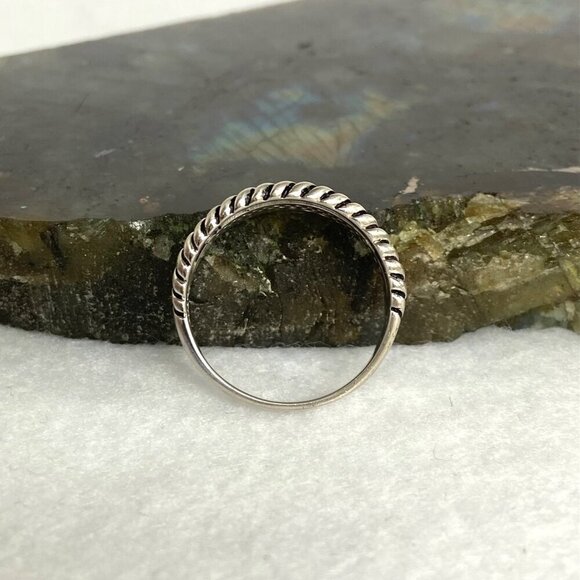 Sterling Silver 925 Gold Accent 2 Row Cubic Zirconia CZ Rope Band Ring Sz 7.75 - Picture 6 of 16